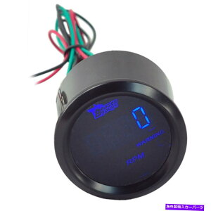 タコメーター 2 "52mmカーブルーLEDライトデジタルタチョタコメーターゲージメーターブラックカバー 2" 52mm Car Blue LED Light Digital Tacho Tachometer Gauge Meter Black Cover