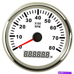 ^R[^[ 85mmi3-3/8 "jK\fB[[GŴ߂̃zCg^R[^[8000rpm 9-32V USAXgbN 85mm(3-3/8") White Tachometer 8000RPM for Gasoline Diesel Engine 9-32V USA STOCK