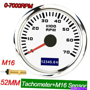 ^R[^[ 52mm{[g^R[^[0-7000RPMJ[}fB[[GW^`Q[W + M16ZT[ 52mm Boat Tachometer 0-7000RPM Car Marine Diesel Engine Tacho Gauge + M16 Sensor