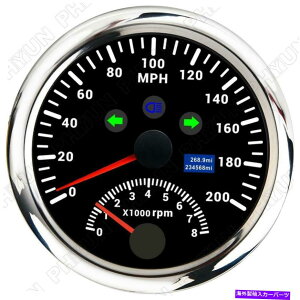 ^R[^[ 85mmfW^GPSXs[h[^[Q[W0-200mphxv^R[^[8000rpm 9-32V 85mm Digital GPS Speedometer Gauge 0-200MPH Speed Meter Tachometer 8000RPM 9-32V