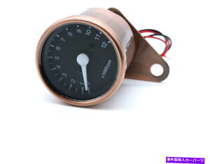 ^R[^[ I[goCLEDJjJ^R[^[jo[TgJtF[T[bh Motorcycle Led Mechanical Tachometer Universal Retro Cafe Racer Red Copper