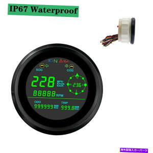 ^R[^[ 12V/ 24VI[goCgbNJ[85mm LCD GPSXs[h[^[W/^R[^[xv 12V/24V Motorcycle Truck Car 85mm LCD GPS Speedometer W/ Tachometer Speed Gauge