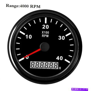 ^R[^[ 85mmubN}^R[^[Q[W^`A[J[gbNfW^0-4000rpm 85mm Black Marine Tachometer Gauge Tacho Hour Meter Car Truck Digital 0-4000RPM