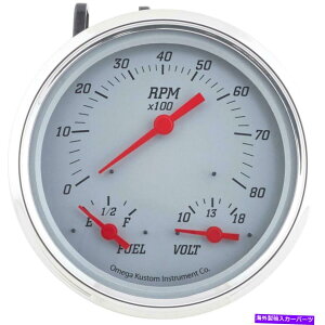 ^R[^[ Omega Kustom 5 "A8k rpm^R[^[AVo[A3-N-1Q[W Omega Kustom 5", 8K RPM Tachometer, Silver, 3-N-1 Gauge