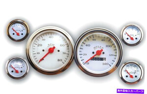 �^�R���[�^�[ �@�B�Q�[�W�Z�b�g�N���V�b�N�z���C�g6�Q�[�WVeethree Instruments Speedo��Tach MECHANICAL GAUGE SET CLASSIC WHITE 6 GAUGE VEETHREE INSTRUMENTS SPEEDO AND TACH�y���s�A���i�z