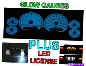 �^�R���[�^�[ �O���[�Q�[�W�t�F�C�X + 98-04�V�{���[S-10���u���U�[W/�^�b�N�I�[�g�̃O���[�Q�[�W�t�F�C�X + LED���C�Z���X�d�� Glow Gauge Face + LED License Bulbs For 98-04 Chevy S-10 & Blazer w/ Tach Auto