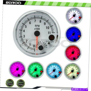 タコメーター Scitoo Racing Tachemerゲージホワイトシェル7色LEDライト0-11000RPM 3.75 " SCITOO Racing Tachometer Gauge White Shell 7 Colors LED Light 0-11000RPM 3.75"