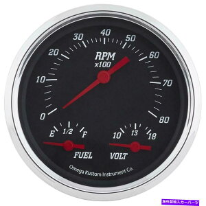 ^R[^[ Omega Kustom 5 "A8k rpm^R[^[AA3-N-1Q[W Omega Kustom 5", 8K RPM Tachometer, Black, 3-N-1 Gauge