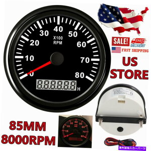 ^R[^[ 85mm}{[g^R[^[A[[^[fW^Q[W0-8000RPMLEDh 85mm Marine Boat Tachometer Hourmeter Digital Gauge 0-8000RPM Red LED Waterproof