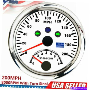 ^R[^[ 85mm gpsXs[h[^[Q[W0-200mph8000 rpm̃^R[^[pԃ{[gATV 85mm GPS Speedometer Gauge 0-200MPH With 8000 RPM Tachometer for Car Boat ATV