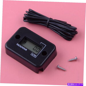 タコメーター 防水デジタルタコメーター時間計ゲージLCD+4ストロークガスエンジン用ワイヤ Waterproof Digital Tachometer Hour Meter Gauge LCD+Wire for 4 Stroke Gas Engine