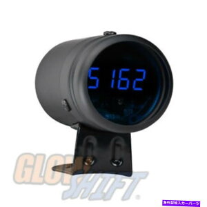 タコメーター ブラックデジタルタコメーター&ブルーLEDシフトライト Black Digital Tachometer & Blue LED Shift Light