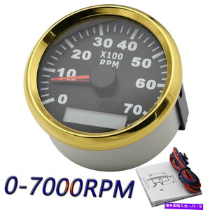 ^R[^[ 85mmh}^R[^[Q[W7000RPMI[g{[gS[hpREVJE^[ 85mm Waterproof Marine Tachometer Gauge 7000RPM Rev Counter for Auto Boat Gold