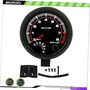 ^R[^[ SCITOO 12V 3.75 " /95mm[VO^R[^[Q[ẂAׂĂ܂0-8000 rpm SCITOO 12V 3.75" /95mm Racing Tachometer Gauge With Alarming light 0-8000 RPM