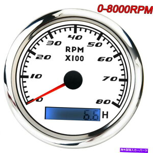 ^R[^[ jo[T85mmԃ}{[g^R[^[0-8000 rpmQ[WtLEDԃ[^[ Universal 85mm Car Marine Boat Tachometer 0-8000 RPM Gauge With LED Hour Meter
