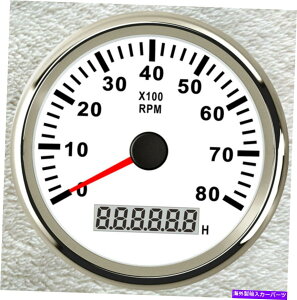 ^R[^[ 85mmzCgJ[^R[^[8000RPMKXfBZGWJ[gbN}ATV UTV 85mm White Car Tachometer 8000RPM For Gas Disel Engine Car Truck Marine ATV UTV