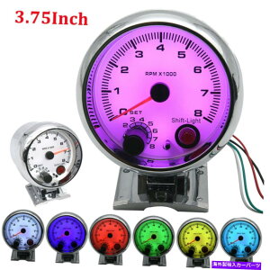 ^R[^[ 3.75 "7FLED 12VJ[^R[^[Q[W0-8000RPMzCgVtgCg 3.75" 7 Colors LED 12V Car Tachometer Gauge 0-8000RPM White With Shift Light