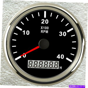 ^R[^[ 3-3/8 "85mm^R[^[0-4000rpmKX܂̓fB[[GWJ[}ubNp^` 3-3/8" 85mm Tachometer 0-4000RPM Tacho For Gas or Diesel Engine Car Marine Black
