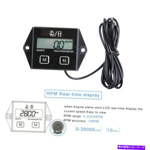 タコメーター マリンスパーク芝刈り機エンジンモーターのためのTiny Tachデジタルアワーメーター /タコメーター Tiny Tach Digital Hour Meter / Tachometer for Marine Spark Mower Engine Motor