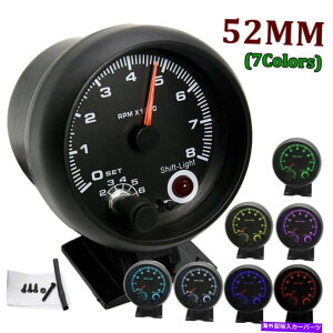 ^R[^[ 3.75 '' 7colors ledԃ^R[^[Q[WVtgCg[X0-8000rpm[gubN 3.75'' 7Colors LED Car Tachometer Gauge Shift Light Racing 0-8000RPM Meter Black