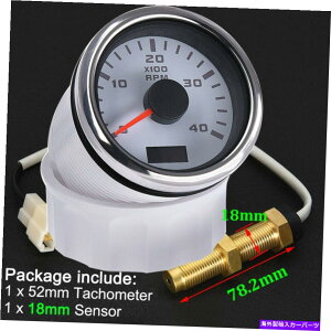 ^R[^[ ^R[^[0-4000rpmԃ[^[Q[W52mm^`[^[bhobNCgtZT[ Tachometer 0-4000RPM Hourmeter Gauge 52mm Tacho Meter Red Backlight With Sensor