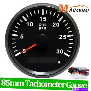 ^R[^[ 85mmԃ}^R[^[Q[W0-3000rpm with LCD Tacho Hour Meterh 85mm Car Marine Tachometer Gauge 0-3000RPM With LCD Tacho Hour Meter Waterproof