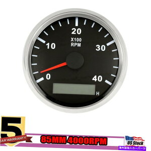 ^R[^[ ubN3-3/8 "^R[^[Q[WbhLED 0-4000 rpm[^[VtgCg̎ԗgbN Black 3-3/8" Tachometer Gauge Red LED 0-4000 RPM Meter Shift Light for Car Truck