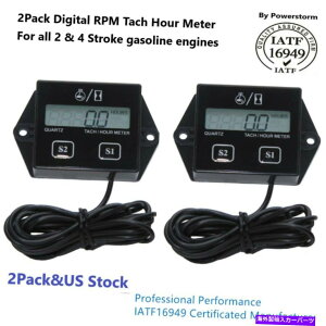 ^R[^[ 2pbNTach LCDfW^A[[^[}Xp[NŊ@GW[^[p^R[^[ 2Pack Tach LCD Digital Hour Meter Tachometer for Marine Spark Mower Engine Motor