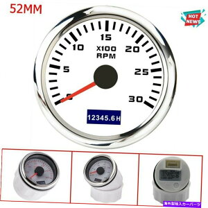 タコメーター 2 '' 52mm 3000 rpmタコメーターとデジタル時間メーターの防水 2'' 52mm 3000 RPM Tachometer With Digital Hour Meter Waterproof For Car Marine