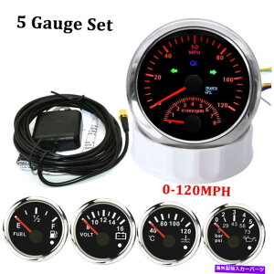 ^R[^[ 5Q[WZbgGPSXs[h[^[ƃ^R[^[0-120mph^[VOinCr[ 5 Gauge Set GPS Speedometer with Tachometer 0-120MPH Turn Signal High Beam