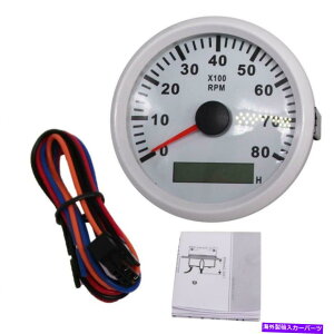 ^R[^[ 85mm}^R[^[{[g^`Q[WJ[fW^ԃ[^[8000rpmzCg 85mm Marine Tachometer Boat Tacho Gauge for Car Digital Hourmeter 8000RPM White
