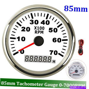 ^R[^[ 85mm}^R[^[7000rpmfW^ԃ[^[̖h 85mm Marine Tachometer 7000RPM With Digital Hour Meter Waterproof For Car Boat