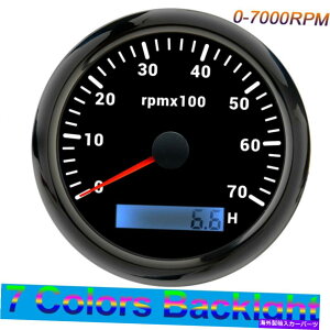 ^R[^[ 85mm}^R[^[0-7000RPM LCD hourmeter 7J[obNCg 85mm Marine Tachometer 0-7000RPM With LCD hourmeter 7 Color Backlight for Car