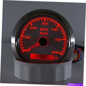 タコメーター 85mm防水6000 rpmデジタルタコメーターカーマリンゲージ付きLCD時間メーター 85mm Waterproof 6000 RPM Digital Tachometer Car Marine Gauge With LCD Hour Meter