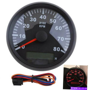 ^R[^[ 85mmԃ}^R[^[Q[WLCD^`ԃ[^[0-8000 rpmbhobNCg 85mm Car Marine Tachometer Gauge LCD Tacho Hour Meter 0-8000 RPM Red Backlight
