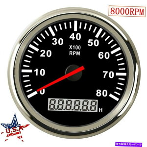 タコメーター 85mmマリンデジタルタコメーター8000RPMタチョメーターゲージLCD時間メートルカーRV US US 85mm Marine Digital Tachometer 8000RPM Tacho Meter Gauge LCD Hourmeter Car RV US