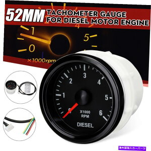 ^R[^[ 12v 52mm 0-6000rpmfB[[[^[GWJ[}{[gop^R[^[Q[W 12V 52mm 0-6000RPM Tachometer Gauge For Diesel Motor Engine Car Marine Boat Van