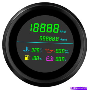 ^R[^[ 85mm 6 in1@\LCD^R[^[Rx̐ 85mm 6 In1 Multifunction LCD Tachometer with Fuel Level Water Temp Oil Pressure