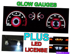 ^R[^[ ^CvRX^CbhO[Q[W + 88-91z_VrbNGNX/si^bNpLEDCZXd Type-R Style Red Glow Gauge + LED License Bulbs For 88-91 Honda Civic EX/Si Tach
