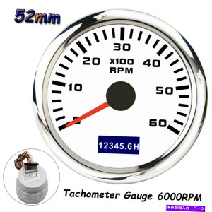 ^R[^[ 52mm{[g}^R[^[Q[W0-6000 rpm LCD^`ԃ[^[pԃgbN 52mm Boat Marine Tachometer Gauge 0-6000 RPM LCD Tacho Hour Meter for Car Truck