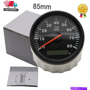 ^R[^[ {[g^R[^[}^`[^[Q[WLCDԃ[^[8000 rpm 85mmԃ^R[ Boat Tachometer Marine Tacho Meter Gauge LCD Hourmeter 8000 RPM 85mm Car Tachome