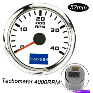 ^R[^[ 52mm{[g}^R[^[fB[[GW^`Q[W4000 rpm w/ hourmeter 52mm Boat Marine Tachometer Diesel Engine Tacho Gauge 4000 RPM w/ Hourmeter