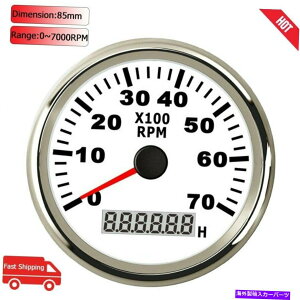 ^R[^[ 85mm{[g^R[^[}^`[^[Q[WLCDԃ[^[12V/24V 7000 rpm 85mm Boat Tachometer Marine Tacho Meter Gauge LCD Hourmeter 12V/24V 7000 RPM