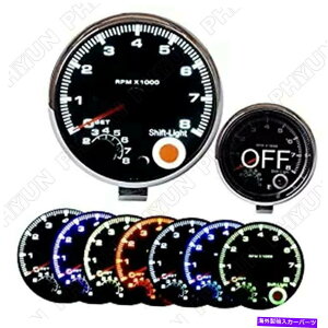 タコメーター 12V 3.75 "7カラーLEDカータコメーターゲージ0-8000 RPM 4 6 8シリンダーエンジン 12V 3.75" 7 Colors LED Car Tachometer Gauge 0-8000 RPM For 4 6 8 Cylinder Engine