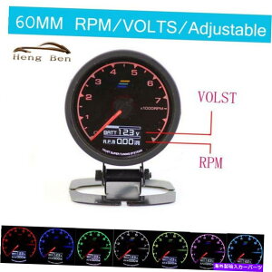 タコメーター ボルト7カラーレーシングマルチD/A LCDデジタルディスプレイRPMタコメーターゲージ2.5インチ Volts 7 Color Racing Multi D/A LCD Digital Display RPM Tachometer Gauge 2.5 Inch