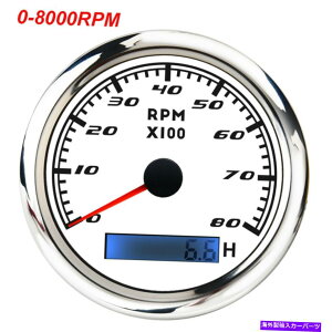 ^R[^[ 85mmh}^R[^[J[{[g^`[^[Q[Wԃ[^[0-8000rpm 85mm Waterproof Marine Tachometer Car Boat Tacho Meter Gauge Hourmeter 0-8000RPM