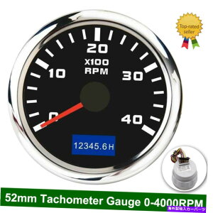 ^R[^[ 52mmJ[{[g}^R[^[fB[[GW^`Q[W0-4000rpm w/ hourmeter 52mm Car Boat Marine Tachometer Diesel Engine Tacho Gauge 0-4000RPM w/ Hourmeter