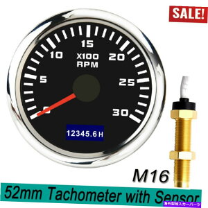 �^�R���[�^�[ 52mm�|�C���^�[�^�R���[�^�[�Q�[�W3000 rpm���[�^�[�T�C�N���J�[�{�[�g�pM16�Z���T�[ 52MM Pointer Tachometer Gauge 3000 RPM with M16 Sensor For Motorcycle Car Boat�y���s�A���i�z