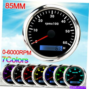 ^R[^[ 7J[LED 85mm^R[^[Q[W0-6000 rpm w/lcd hourmeter for Marine Boat Car 7Colors LED 85mm Tachometer Gauge 0-6000 RPM W/LCD Hourmeter For Marine Boat Car