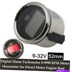 ^R[^[ fW^52mm^R[^[0-9990 rpm[gfB[[[^[GW{[gp Digital 52mm Tachometer 0-9990 RPM Meter Hourmeter for Diesel Motor Engine Boat